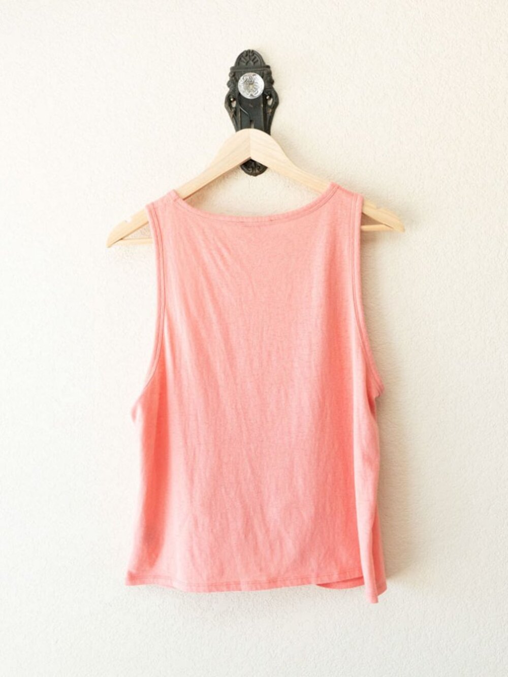 J Crew Womens L Coral Pink Twist Front Tank Top Slub Knit Sleeveless Relaxed - Picture 10 of 14